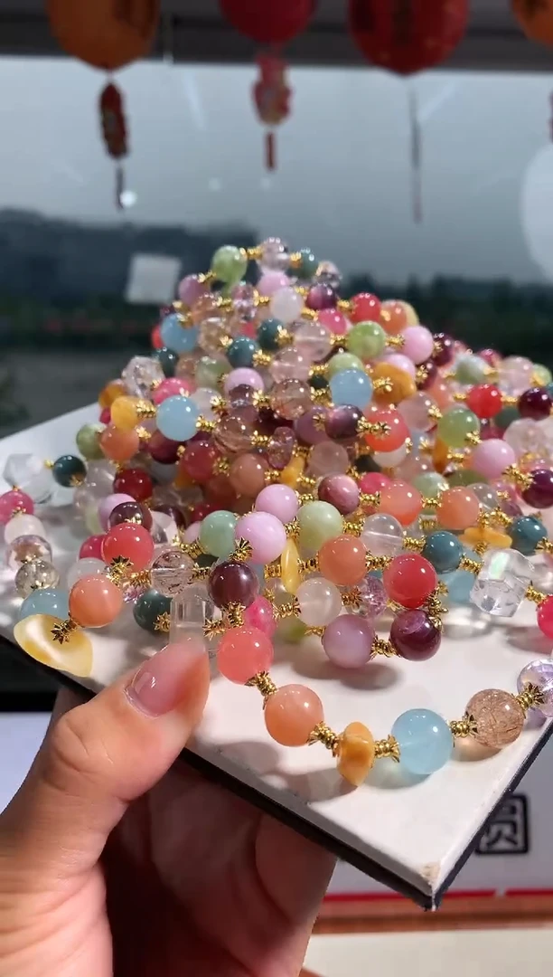 水晶手链未镶嵌9-11mm左右多宝手链多样性发一