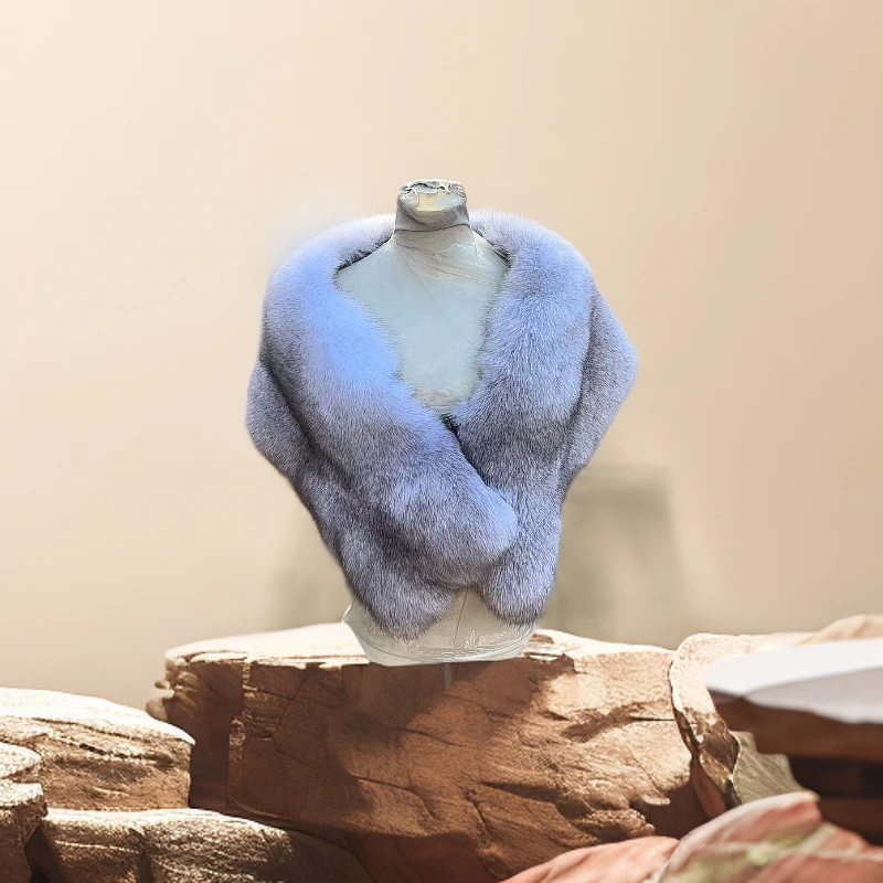 《披肩颜色以直播间为准》百搭秋冬狐狸毛披肩女士冬季时尚潮流大气