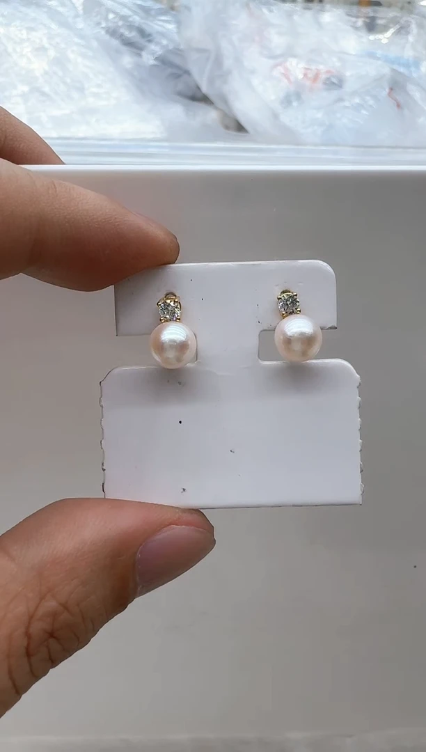 【闪购商品】海水珍珠耳饰银S925镶嵌非基地发货不带证书