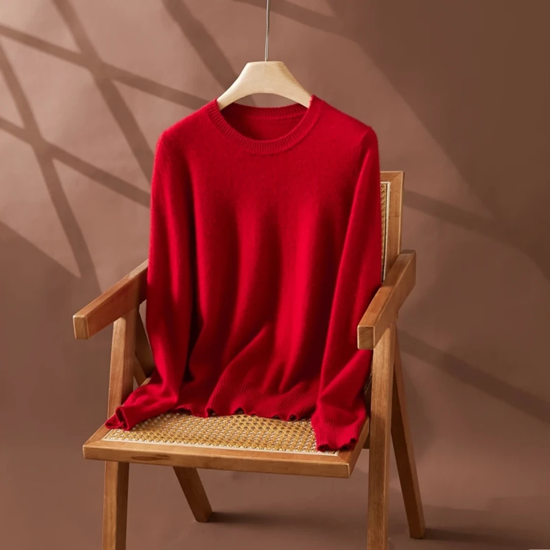【早春新款】纯色圆领百搭打底羊毛衫23A7266