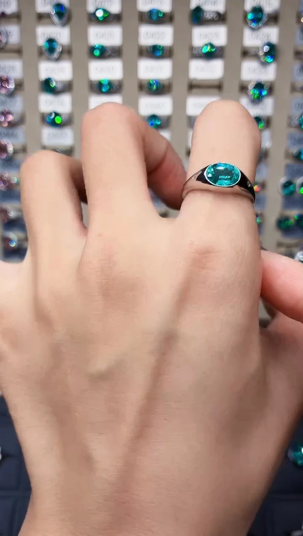 银S925镶嵌戒指碧玺2222