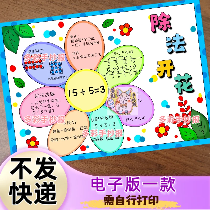 【1551】二上数学除法开花手抄报电子版