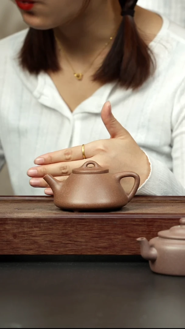 紫砂茶壶桃花泥小子冶石瓢粉色