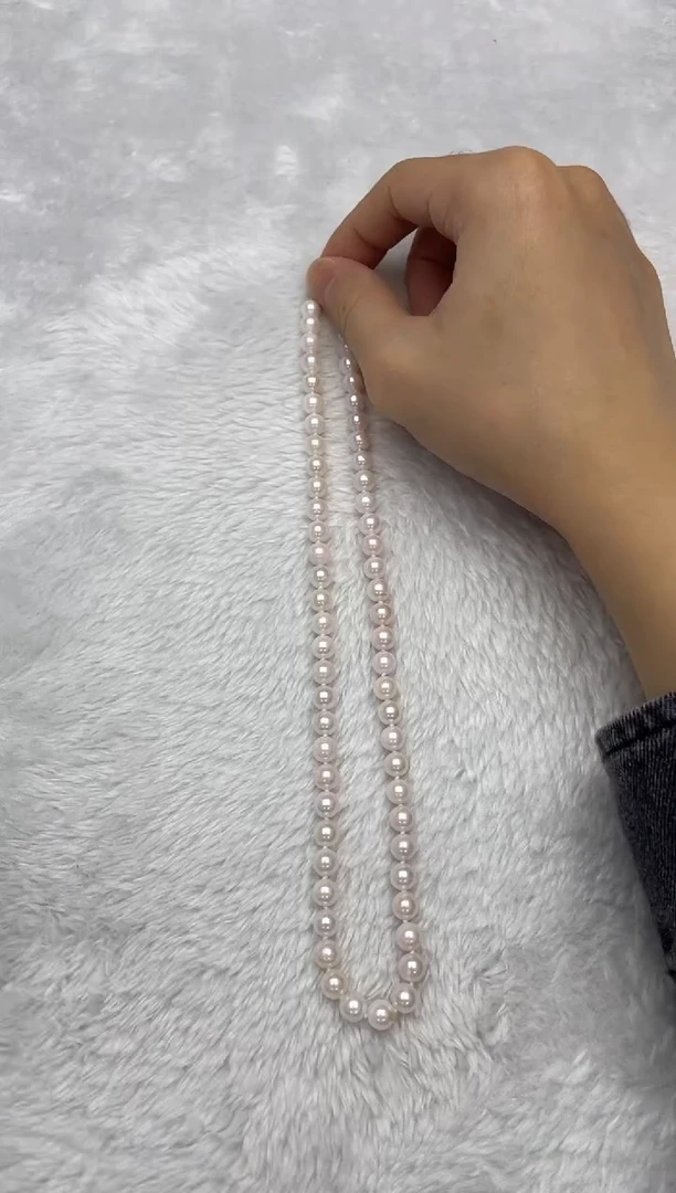 项链银S925镶嵌海水珍珠AK6.5-7mm