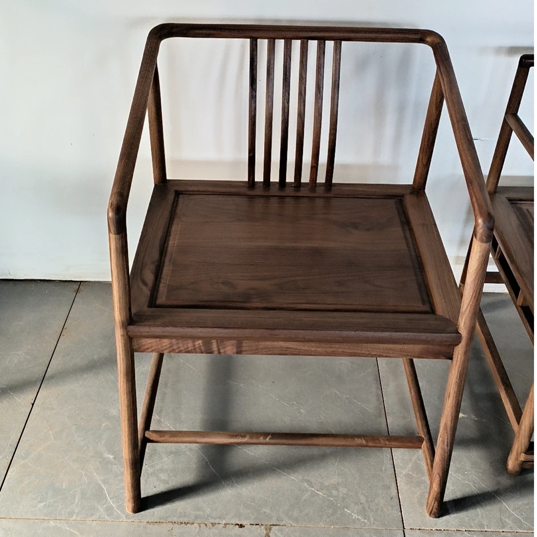 北美黑胡桃实木素客椅