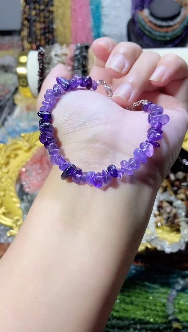 未镶嵌珠宝半成品水晶紫水晶手链