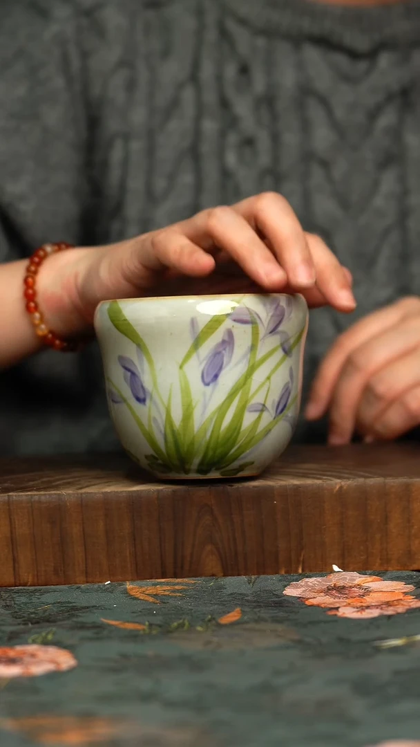 杯釉下彩手工手绘同款陶器