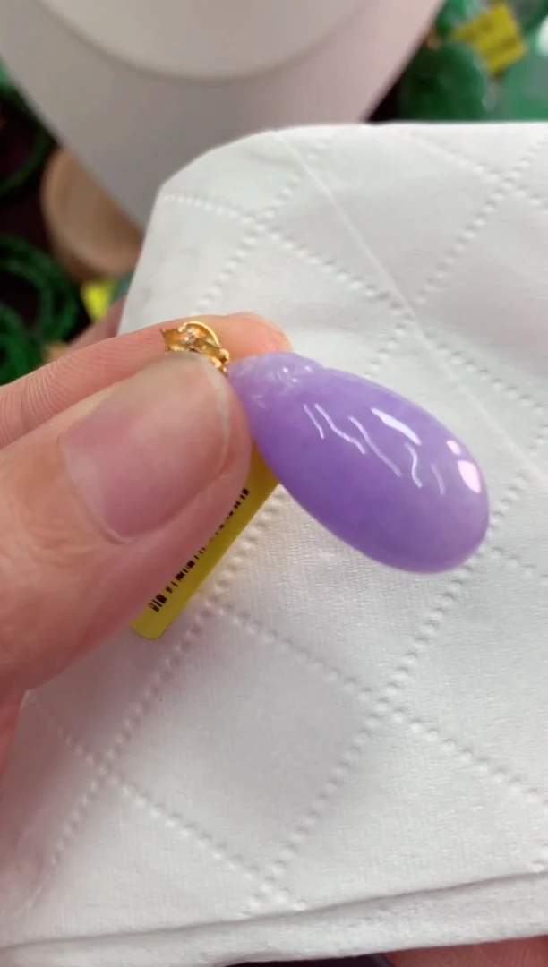 吊坠(不含链)18K金镶嵌翡翠天然缅甸翡翠A货