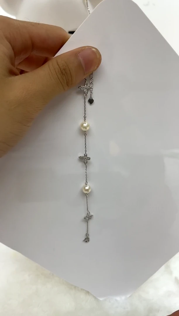 银S925镶嵌手绳海水珍珠7-8