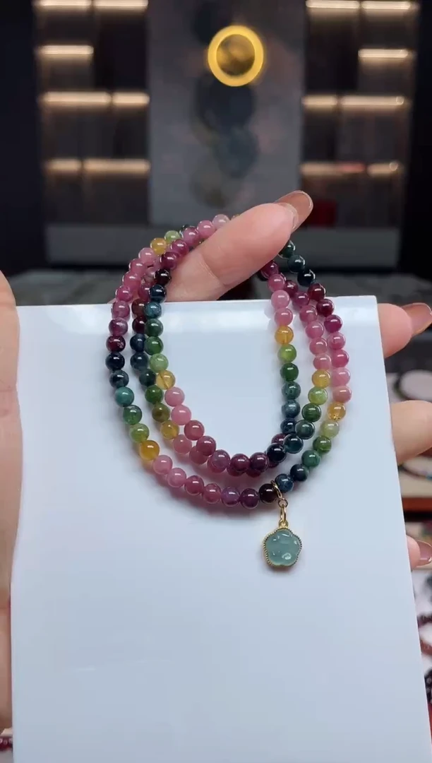 三圈手串未镶嵌碧玺（多样性发一条）T