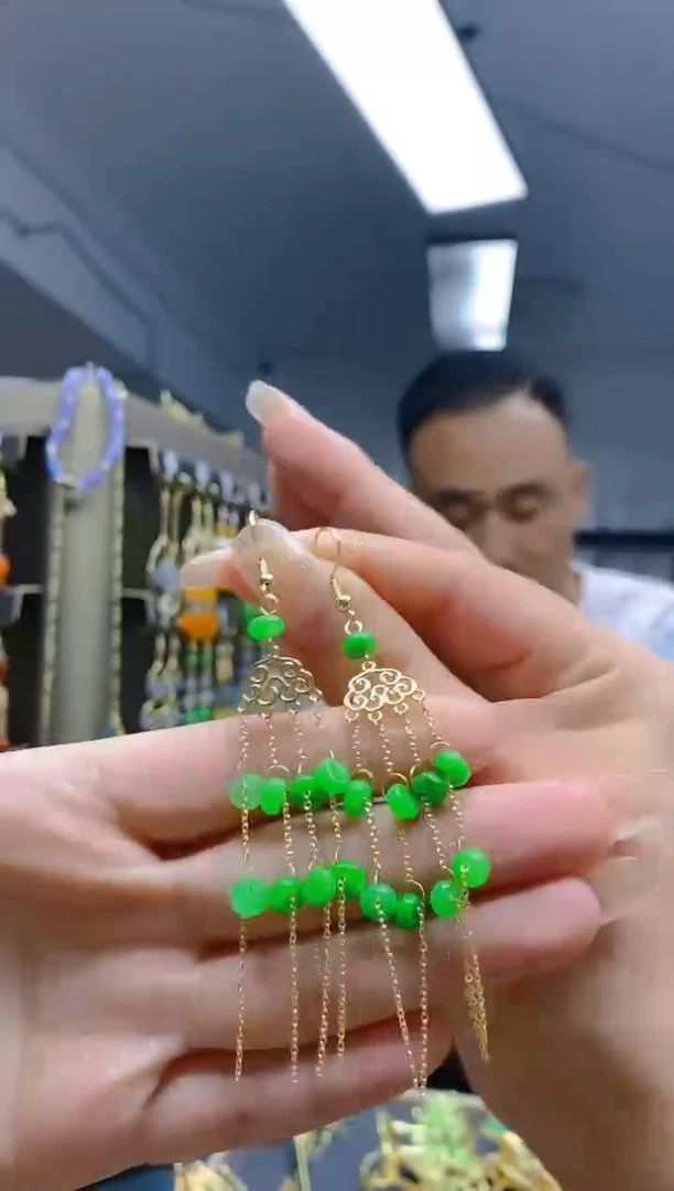 翡翠合金耳饰528翡翠耳钩