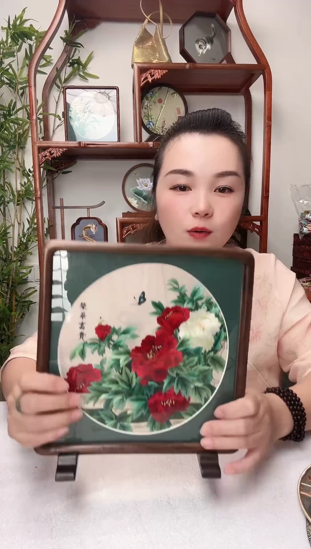 刺绣摆件-双面绣花非遗