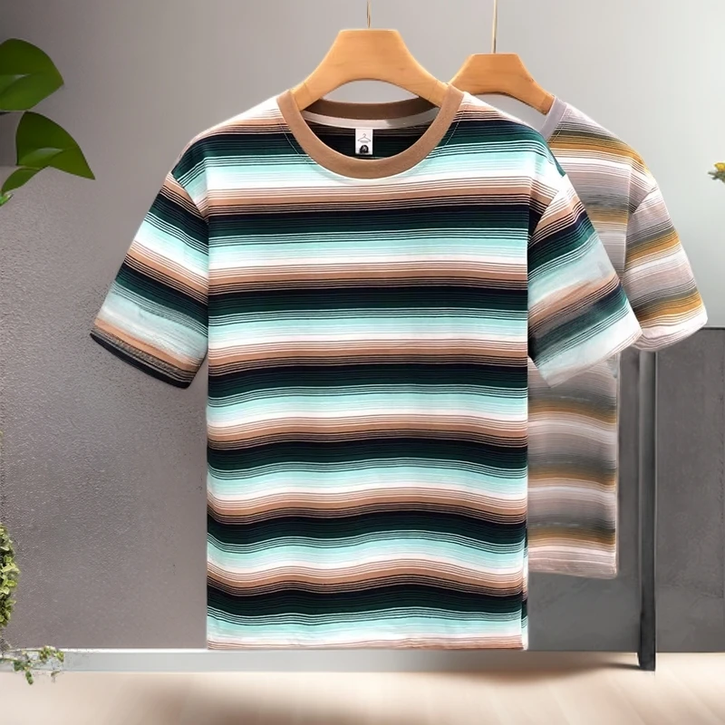 高端轻奢潮牌个性休闲短袖t恤时尚修身衣服2025夏季新款男士体恤