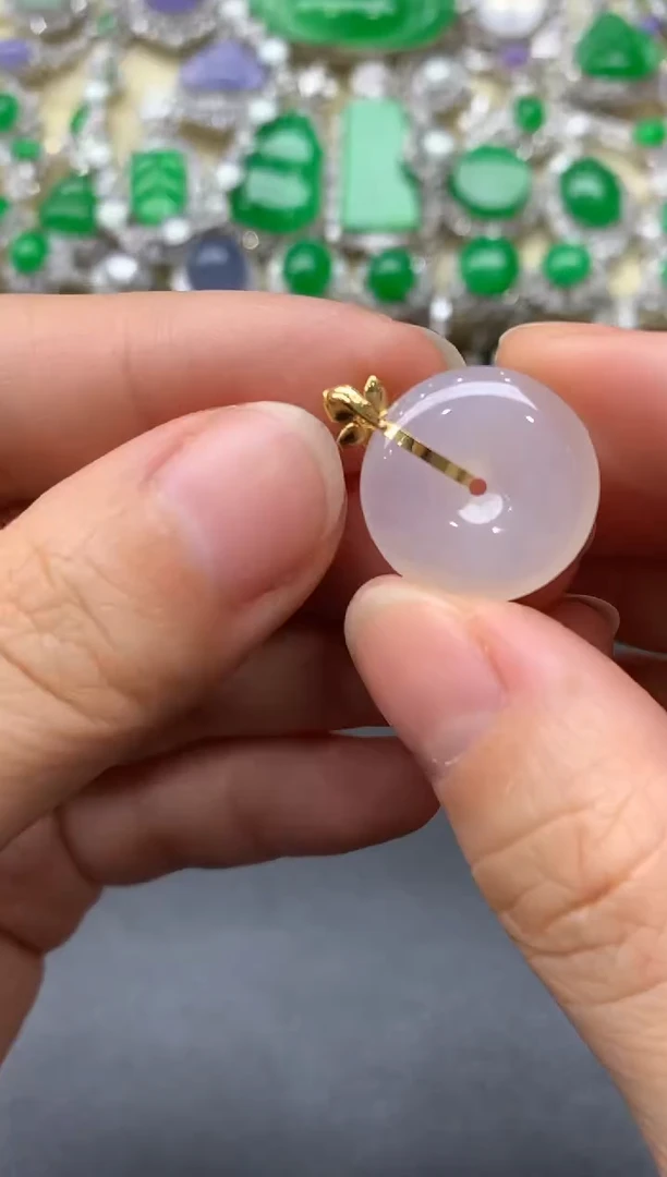 颈饰18K金镶嵌翡翠94-中国好珍宝