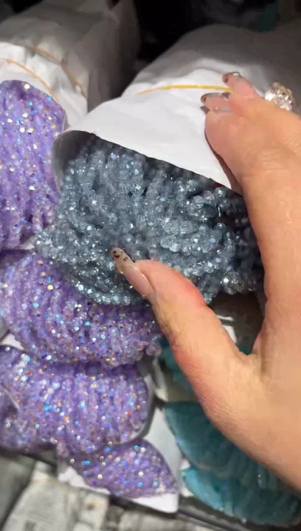 玻璃02110卡4水晶扁10条高温蓝