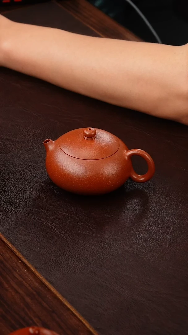 茶壶紫砂红降坡扁西施180cc