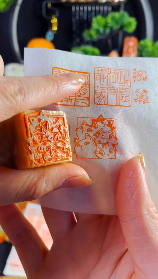 巴林石印石手工篆刻《时光与喵》2.5巴林