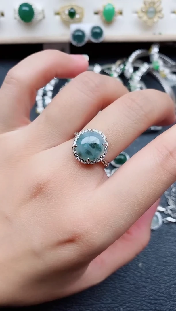 【闪购商品】翡翠戒指银S925镶嵌1111