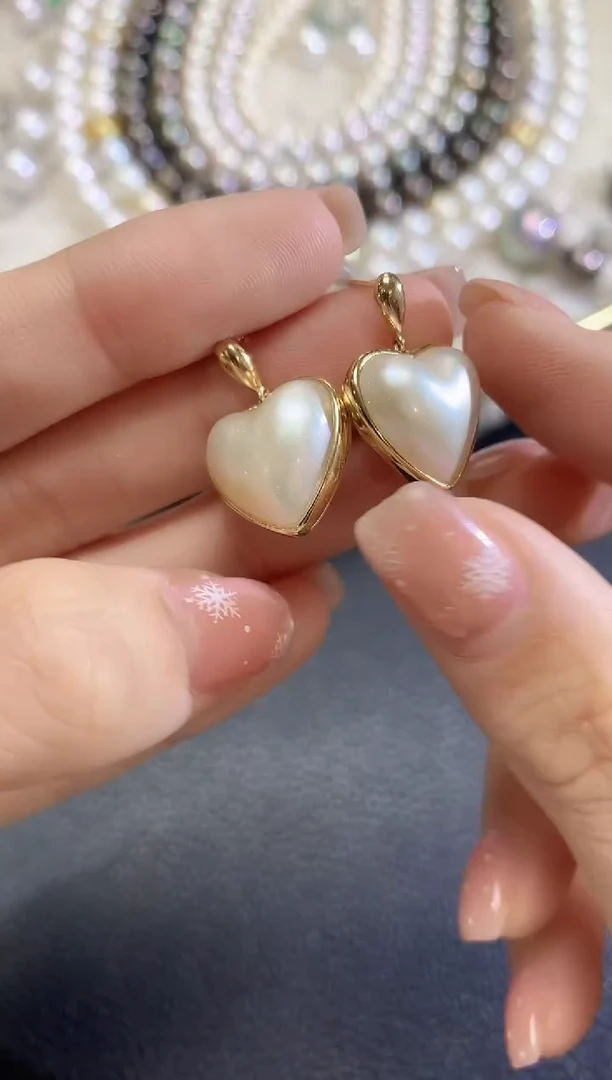 耳饰拼合珍珠（马贝珠）18K金镶嵌C20