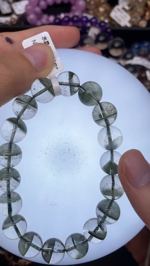 水晶手串未镶嵌26绿幽灵11mm