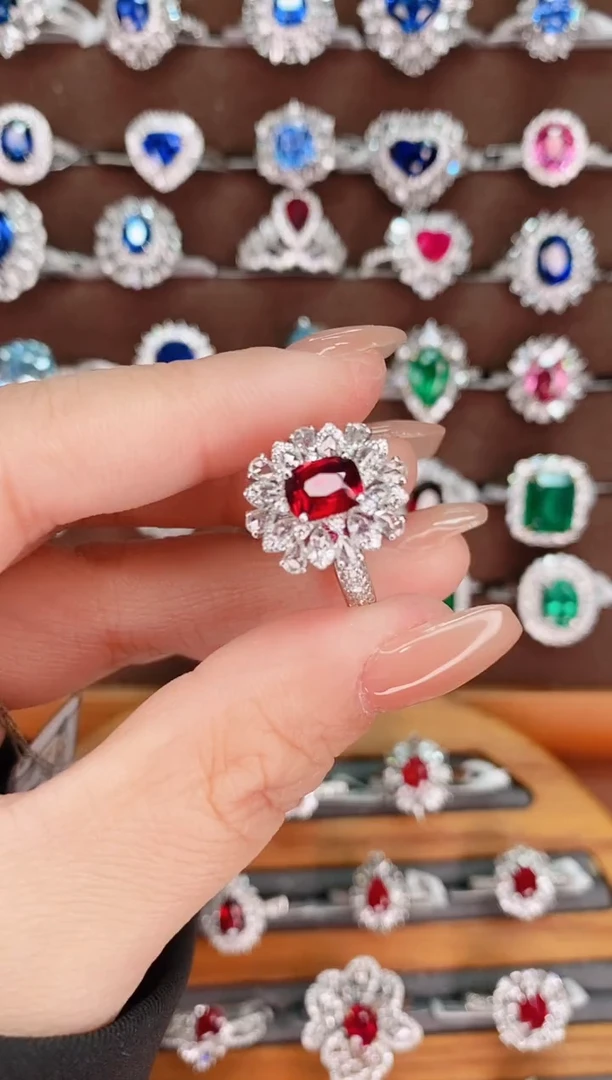 【闪购商品】红宝石18K金戒指18K金镶嵌1.08克拉无烧