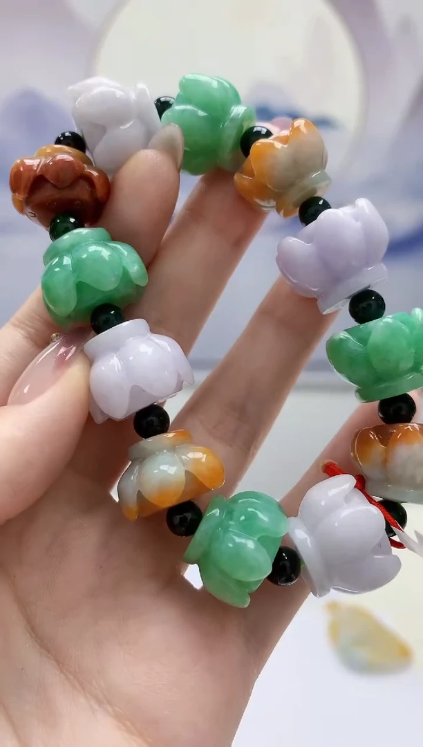 定制翡翠未镶嵌4812jw-毛货手串66