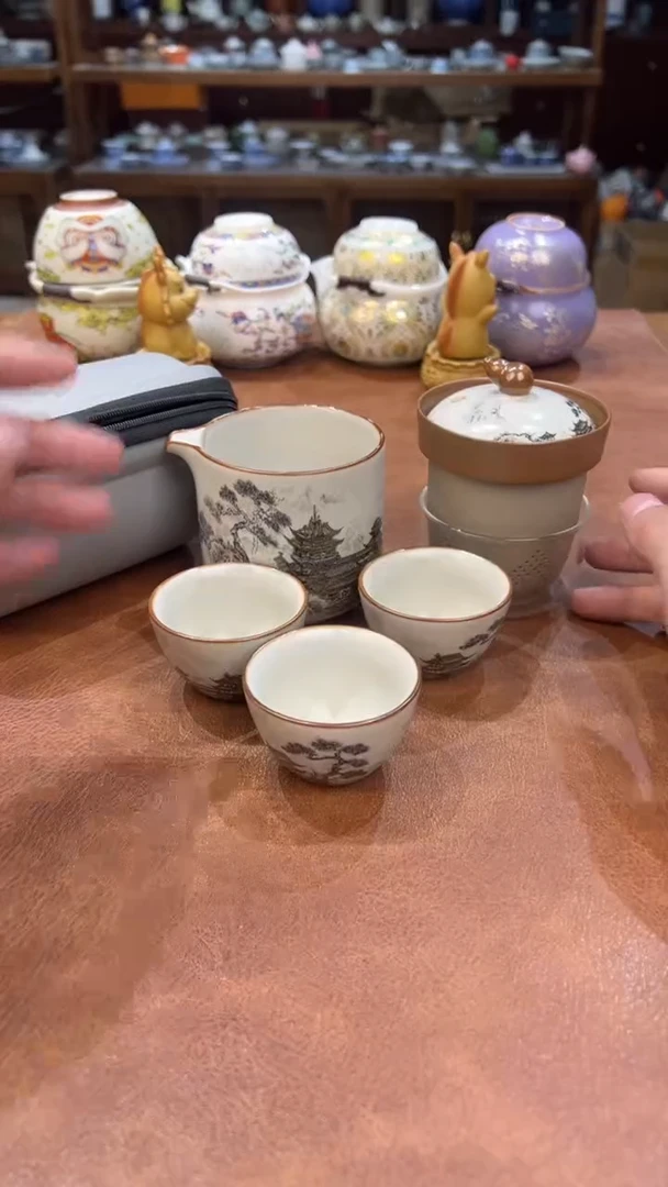 真的很便宜会开片的旅行茶具