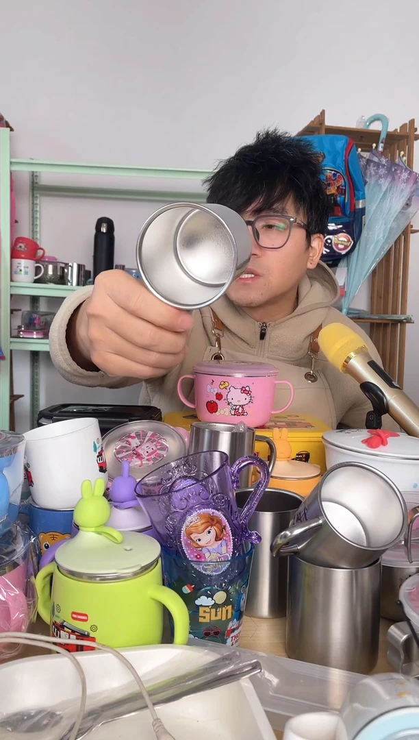 不锈钢单层把手300ML水杯