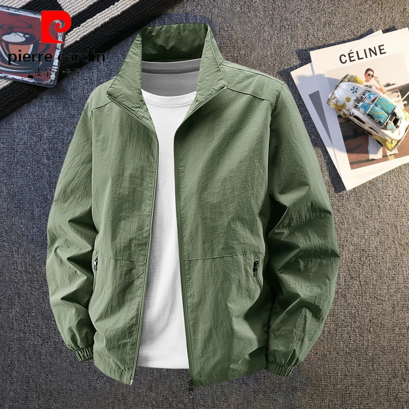 皮尔卡丹男士防风户外休闲工装夹克秋季时尚透气舒适男装百搭外套