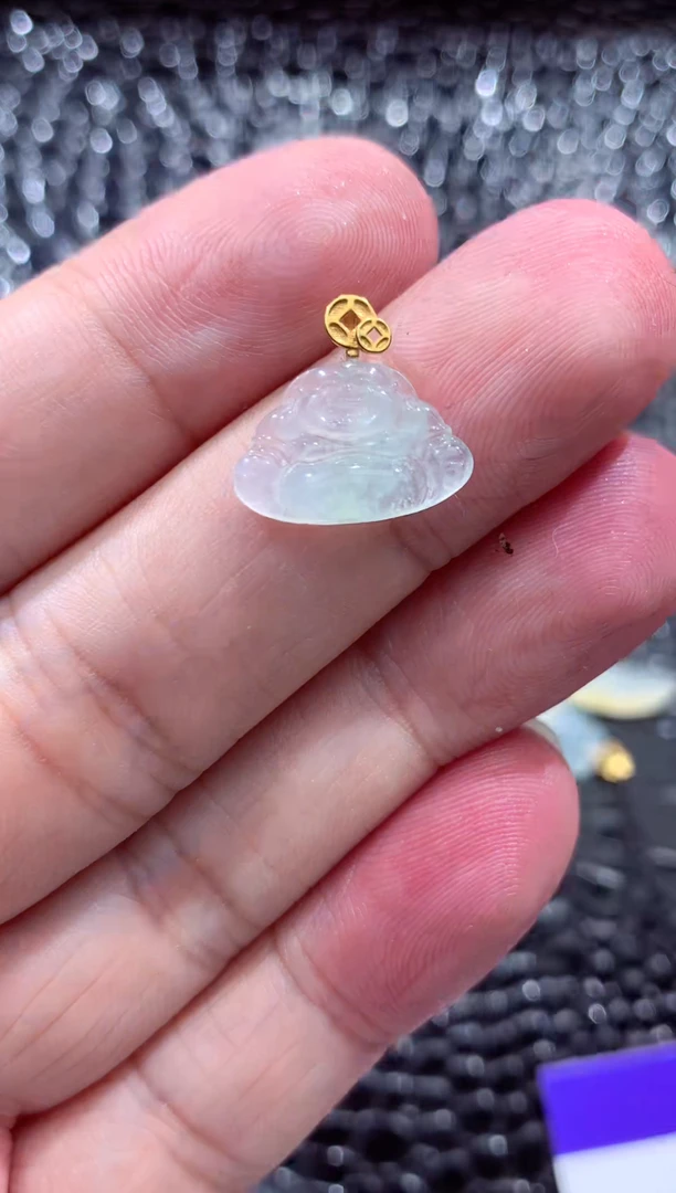 颈饰18K金镶嵌翡翠翡翠