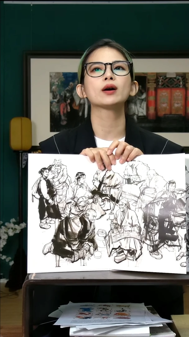 版画《拉萨街头》墨稿