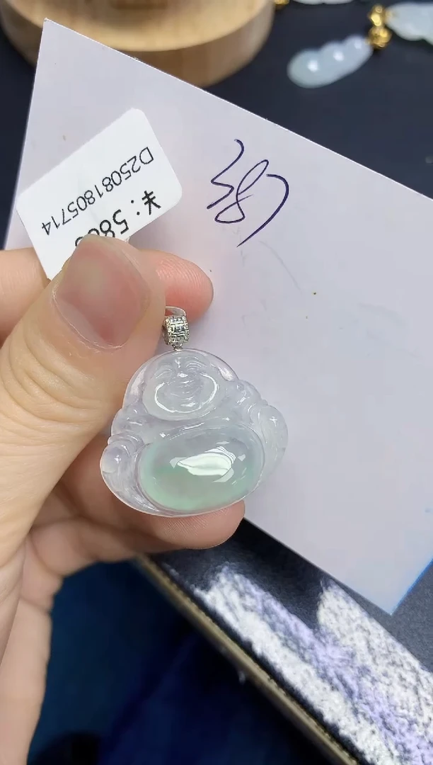 颈饰18K金镶嵌翡翠天然缅甸翡翠A货翡翠百元以上9元证书费自理