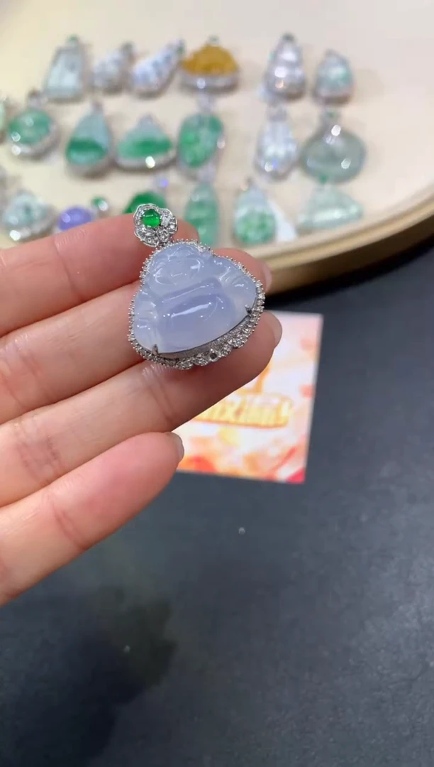 吊坠(不含链)18K金镶嵌翡翠A121|14800