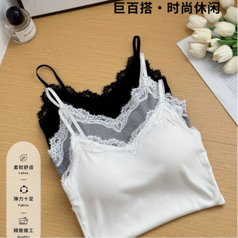 百搭吊带背心一体固定带杯垫爆款女士美背背心