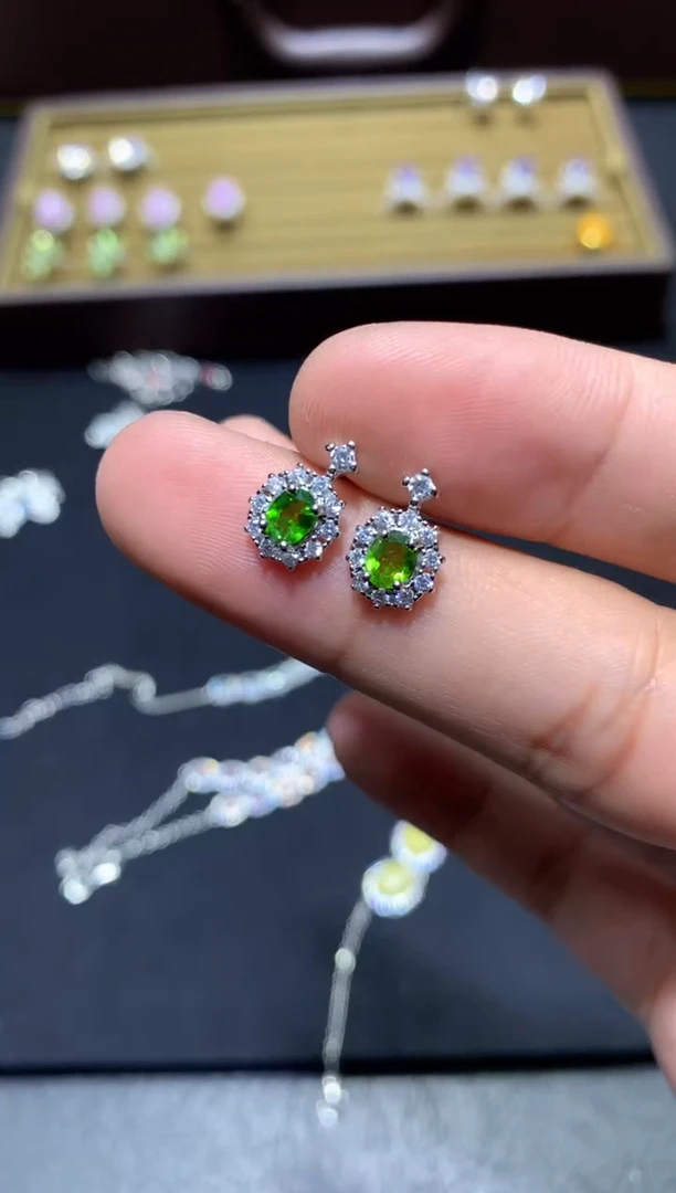 未镶嵌透辉石耳饰W107【多样性发其一】