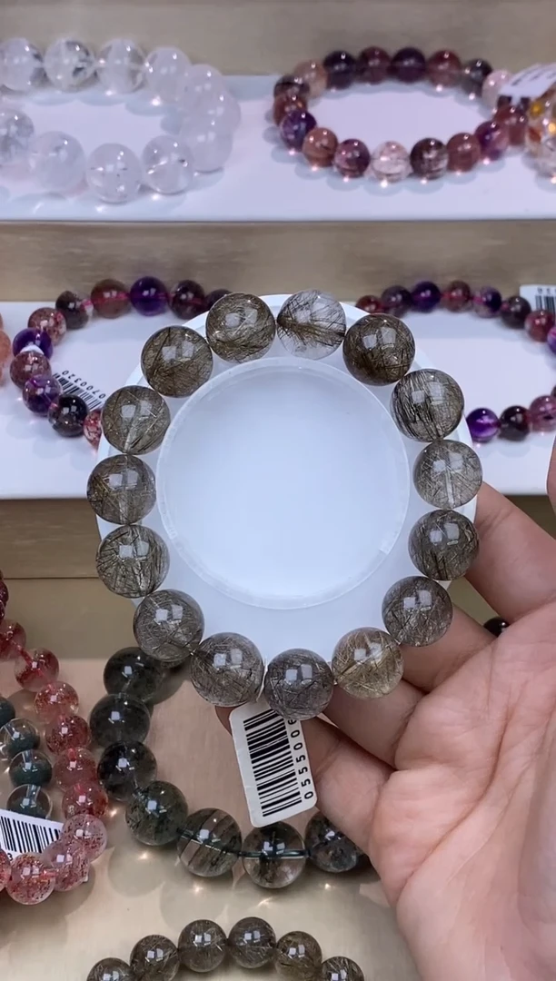 发晶手链未镶嵌银发单圈14m+