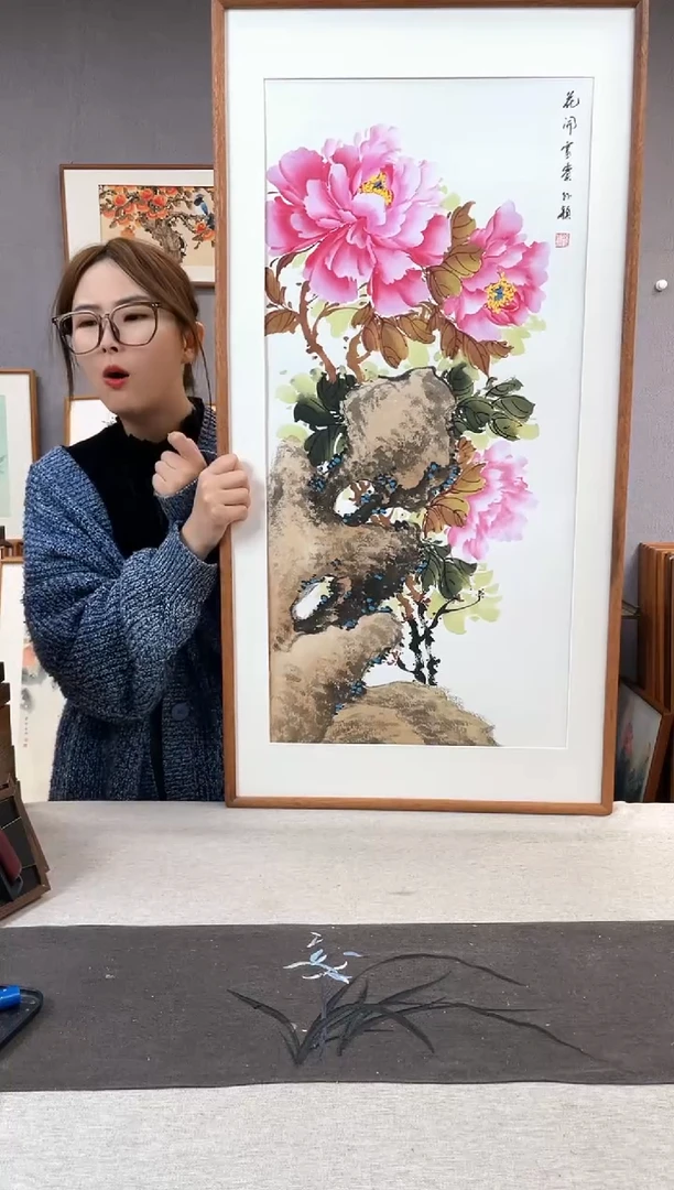【闪购商品】国画手写手绘带框作品-53*103-孙颖
