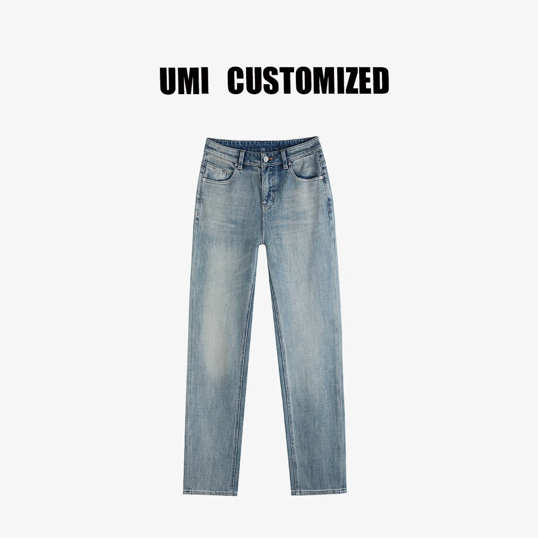 【UMI.】2025【牙签】早秋四面弹修身窄版后开叉直筒牛仔裤#U8088