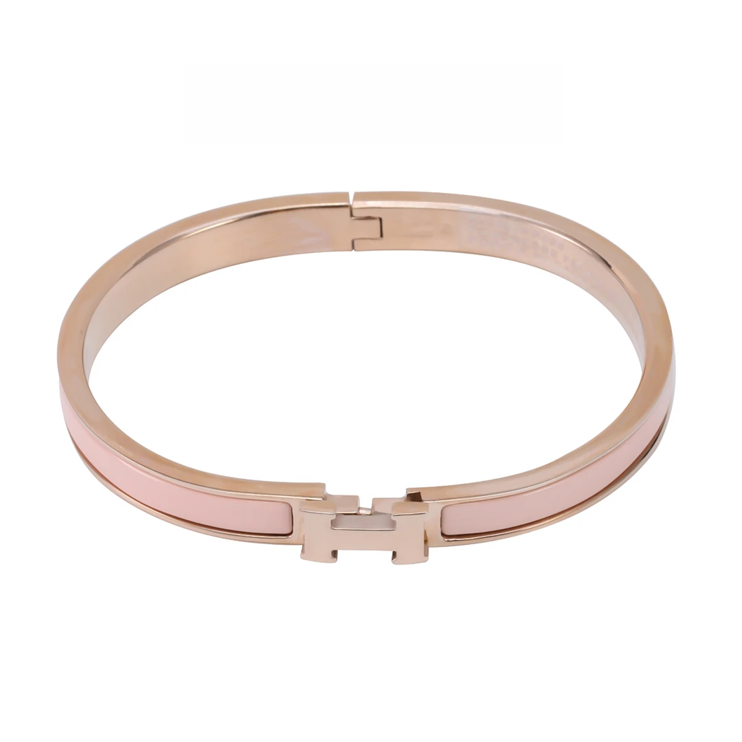 镀k金 珐琅【粉韵金辉】CNC精工 H轻奢高定手镯 1471