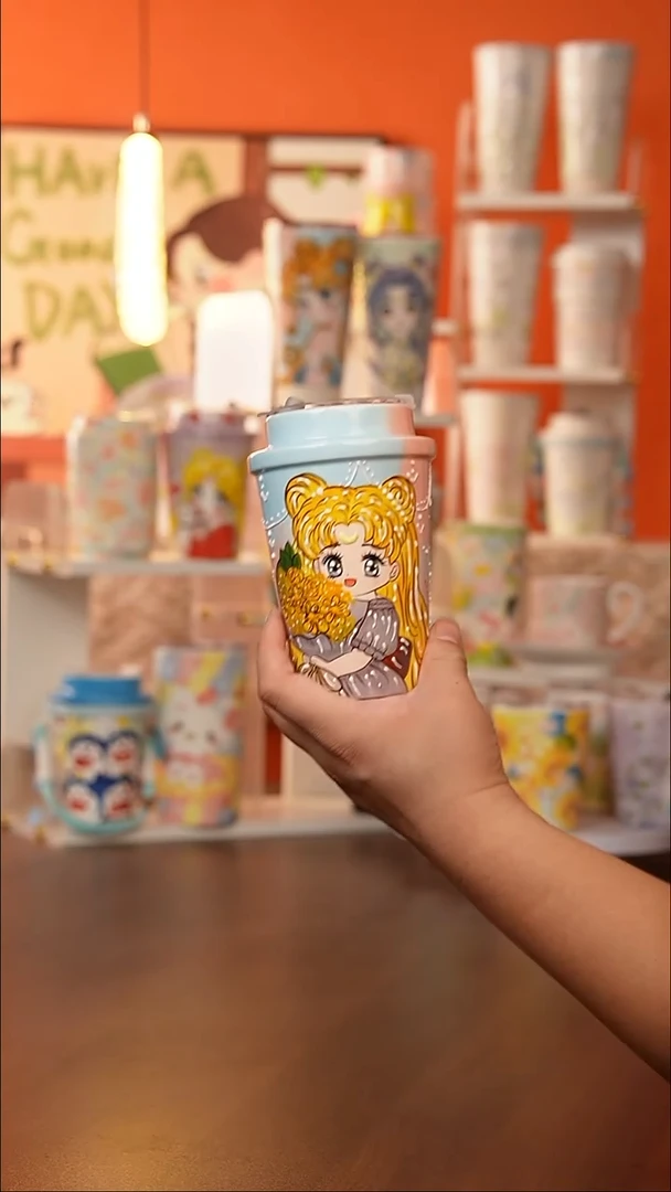 景德镇手工手绘万花文创陶瓷杯