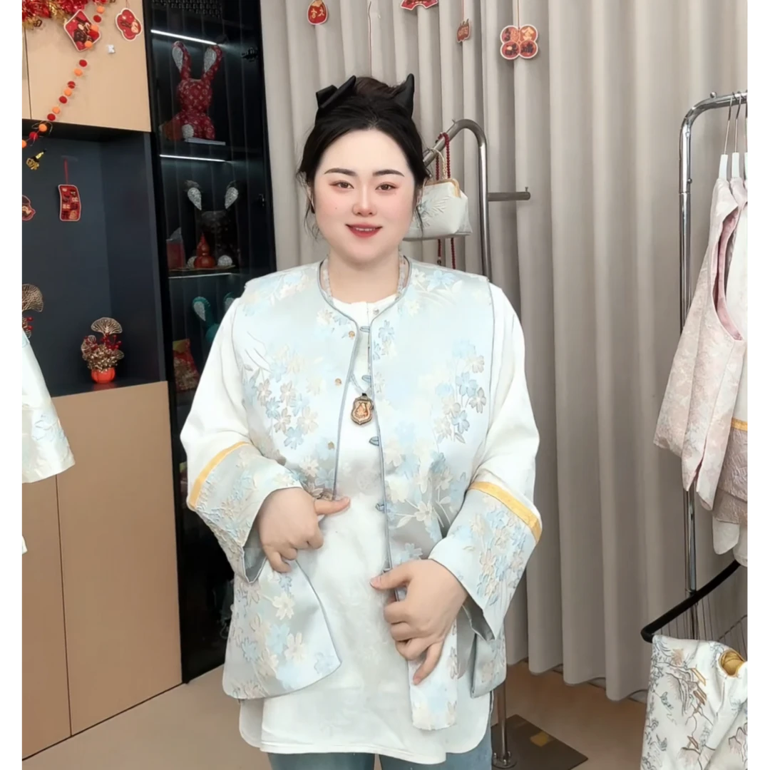 胖小旭新中式盘扣女装中国风禅意马甲老钱风高级感马甲 5119