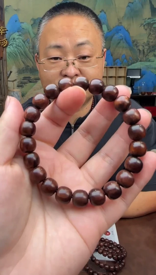 小叶紫檀手串/手链9.3*10mm22颗海黄紫油梨老料手串