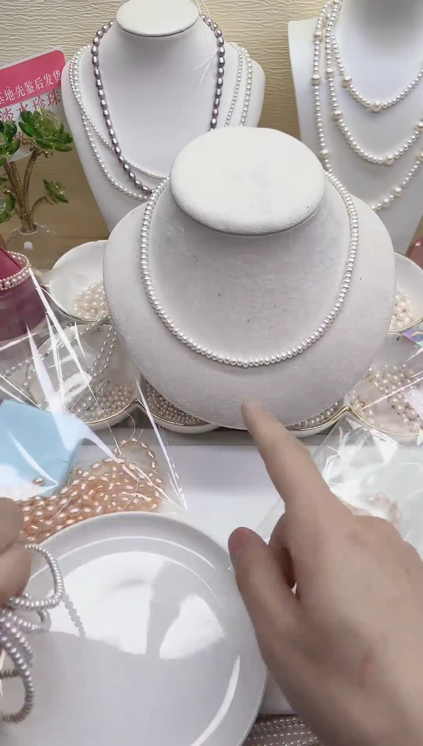 未镶嵌项链淡水珍珠白色巴洛克馒头珠4.5-5mm