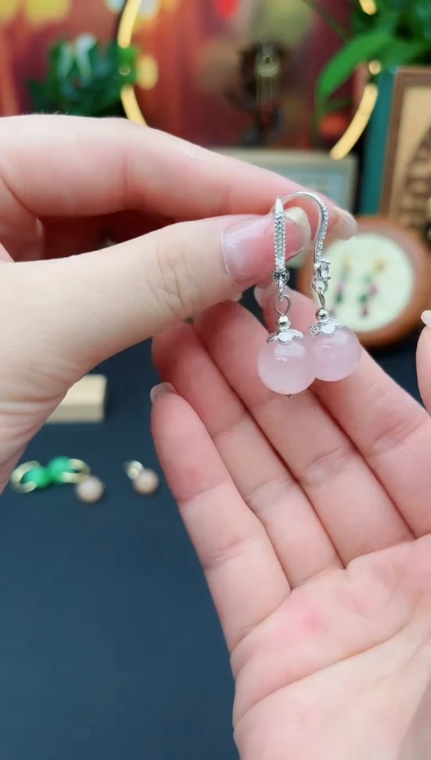 水晶耳饰银S925镶嵌216