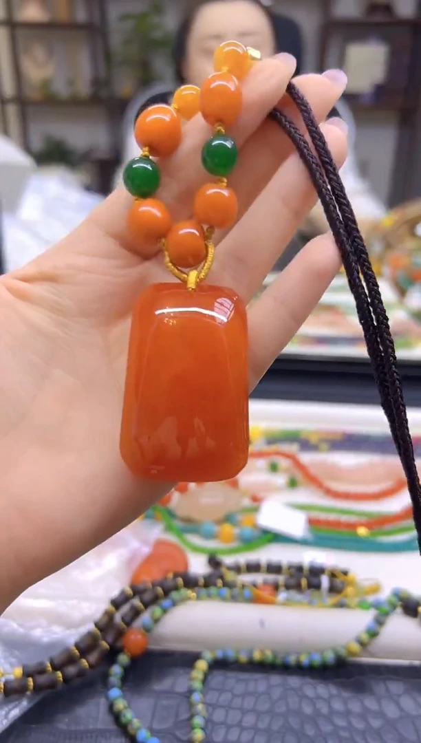 蜜蜡毛衣链未镶嵌DIY款M678