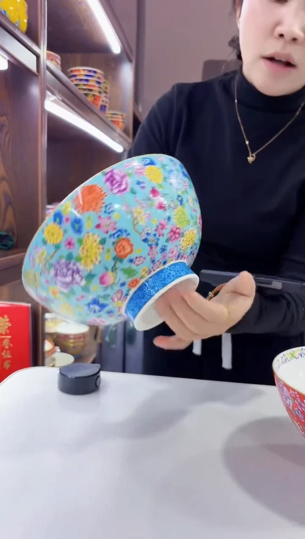 珐琅 8英寸汤碗1个景德镇陶瓷