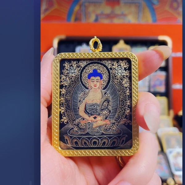 热贡纯手绘唐卡吊坠