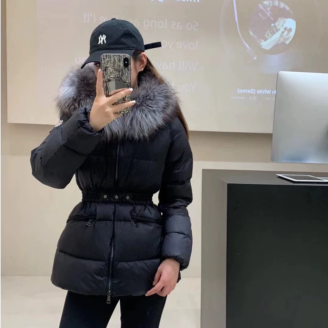 经典设计系列收腰定制大毛领抗寒羽绒服外套女2404