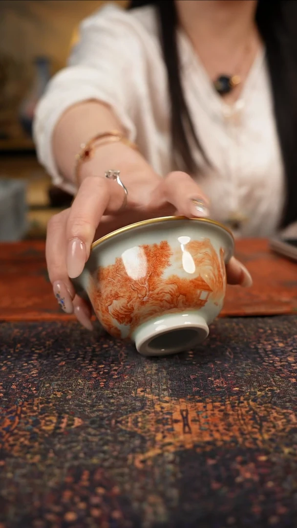 杯景德镇陶瓷杯碗柴烧多人