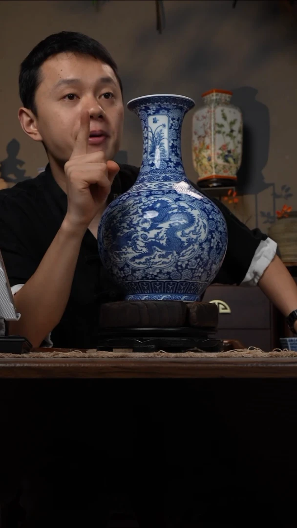 摆件WN问泥景德镇陶瓷花瓶摆件